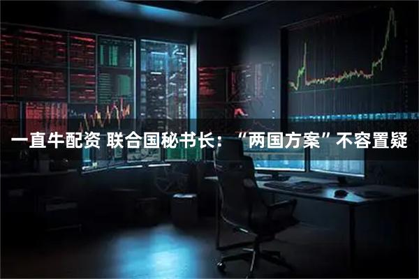 一直牛配资 联合国秘书长：“两国方案”不容置疑