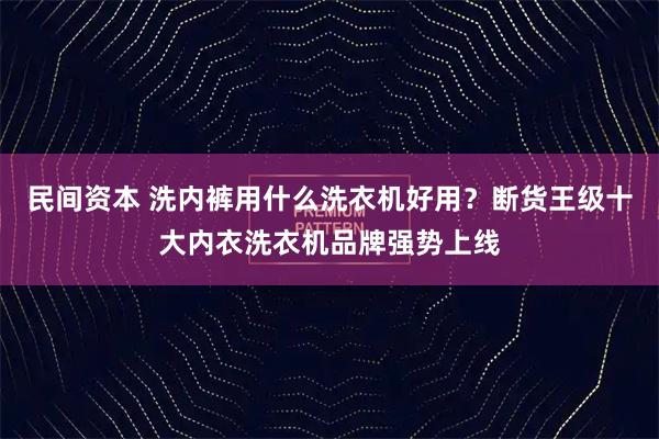 民间资本 洗内裤用什么洗衣机好用？断货王级十大内衣洗衣机品牌强势上线